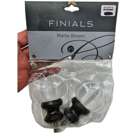 Cambria Finials 5/8" Luminous Matte Brown. - Picture 1 of 6